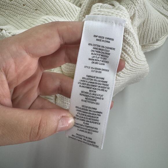 Joie Sweater Womens XS Adanya Porcelain White Cotton Cashmere Knit Pullover - Picture 7 of 9